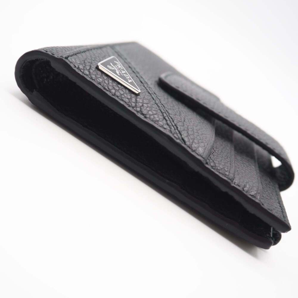 PRADA Vitello Micrograin Triangle Compact Wallet … - image 7